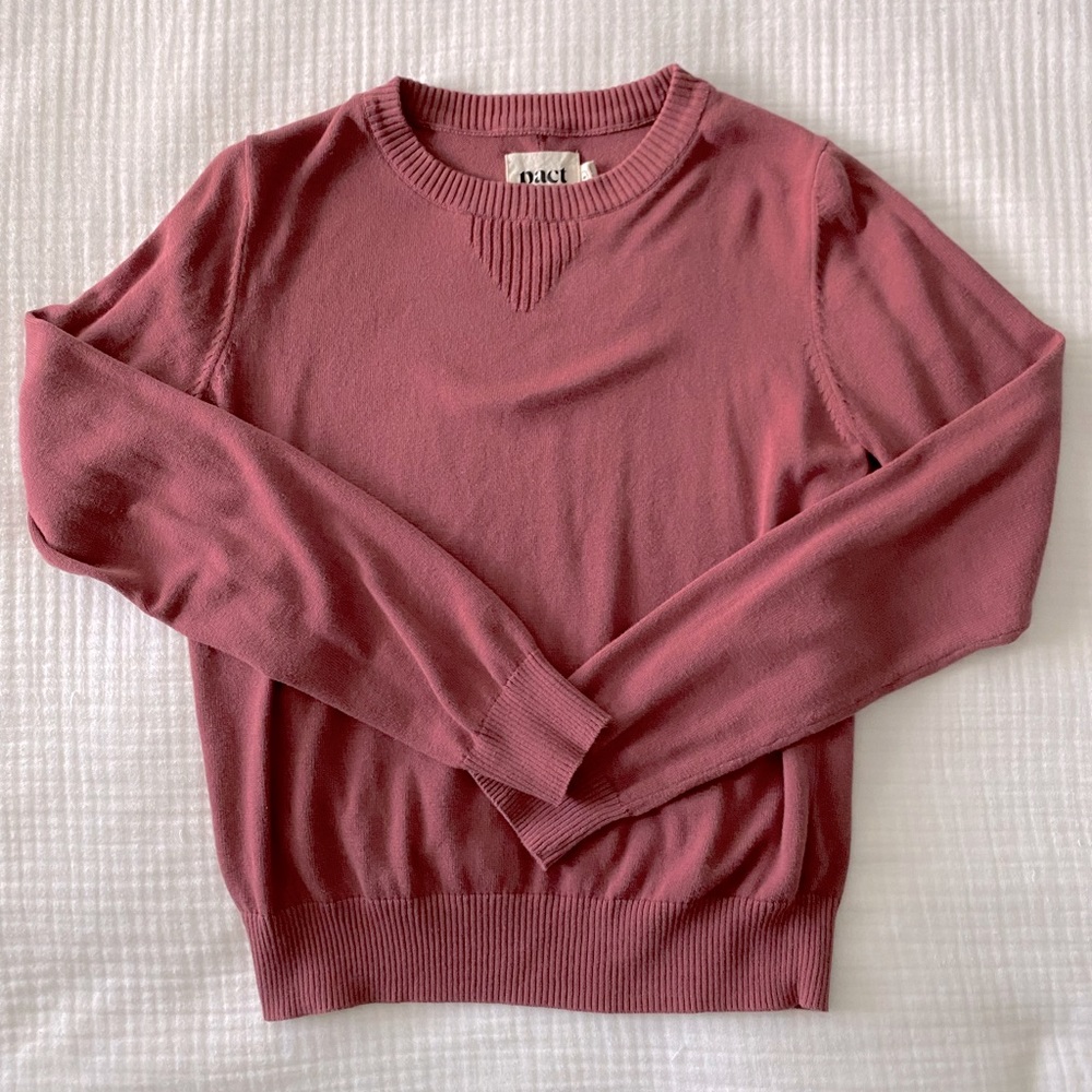 PACT organic cotton women’s sweater in Marsala color! size small